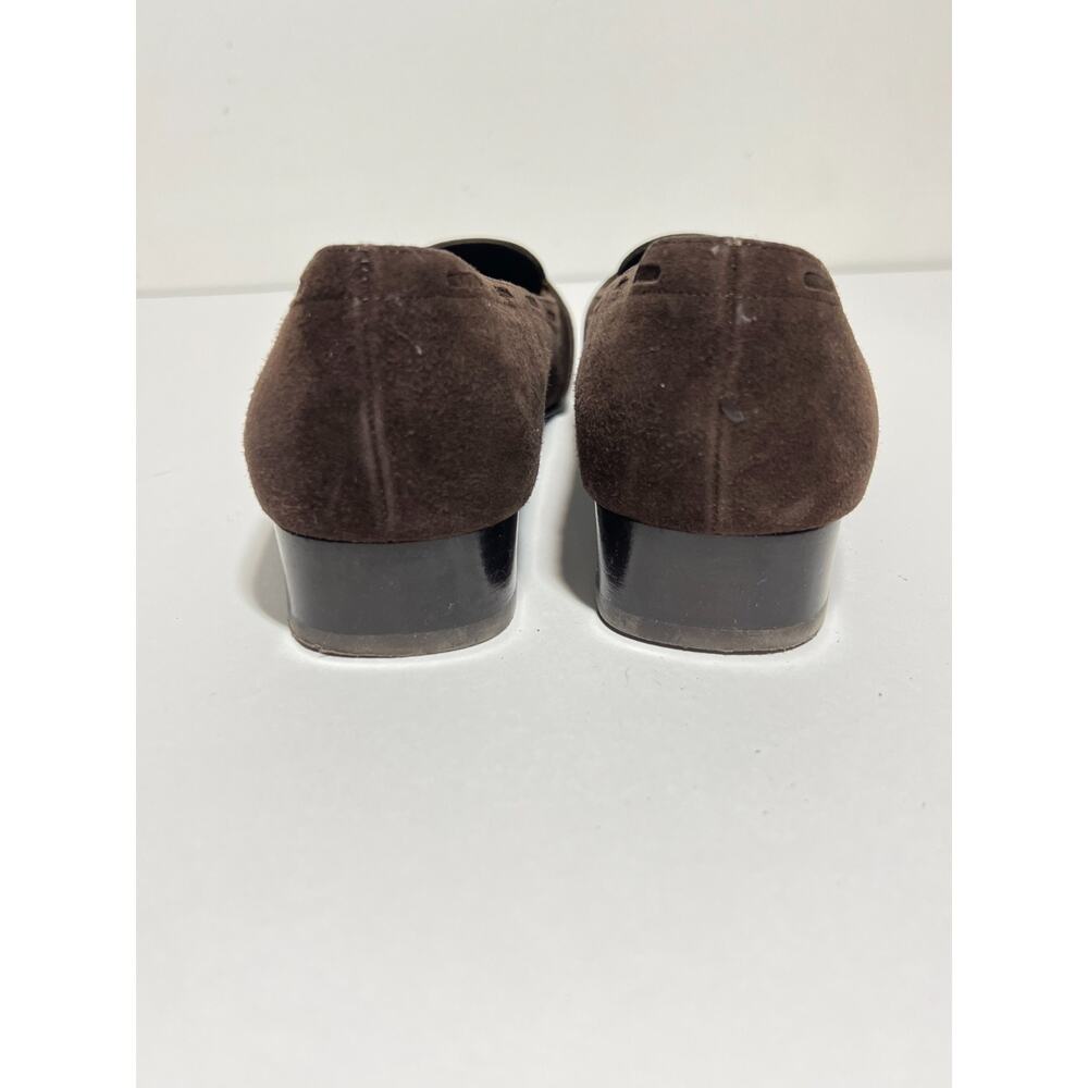 Salvatore Ferragamo Women EUC Classic Chocolate Brown Suede Loafer Shoe 6.5 B - Picture 3 of 7